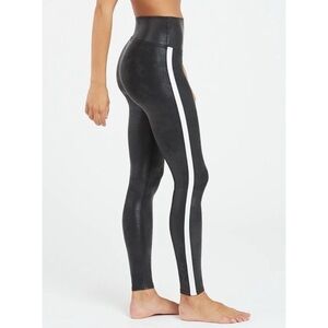 Spanx Faux Leather Stripe Leggings